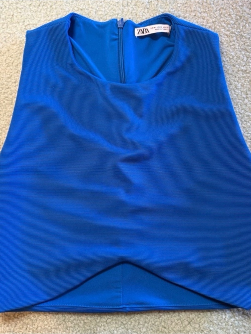 Zara Royal Blue Cropped Tank Top